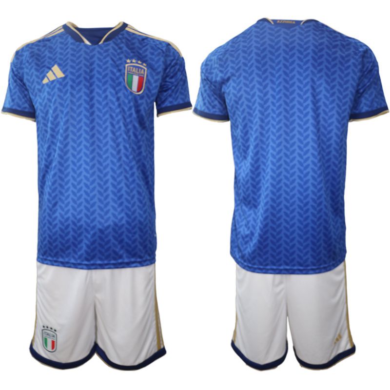 Men 2026 World Cup National Team Italy home blue Blank Soccer Jersey